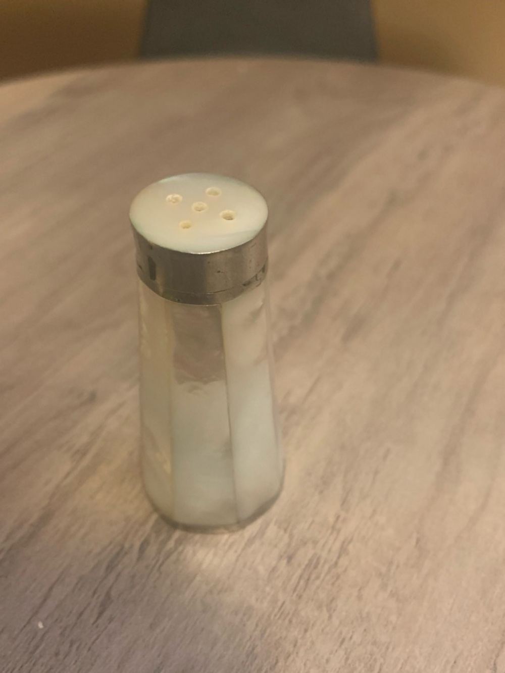 Vintage Mother-of-Pearl Salt Shaker - Iridescent White